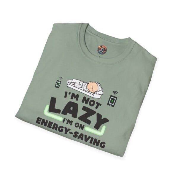 "I'm Not Lazy I'm on Energy-Saving Mode" Unisex Softstyle T-Shirt - Image 4