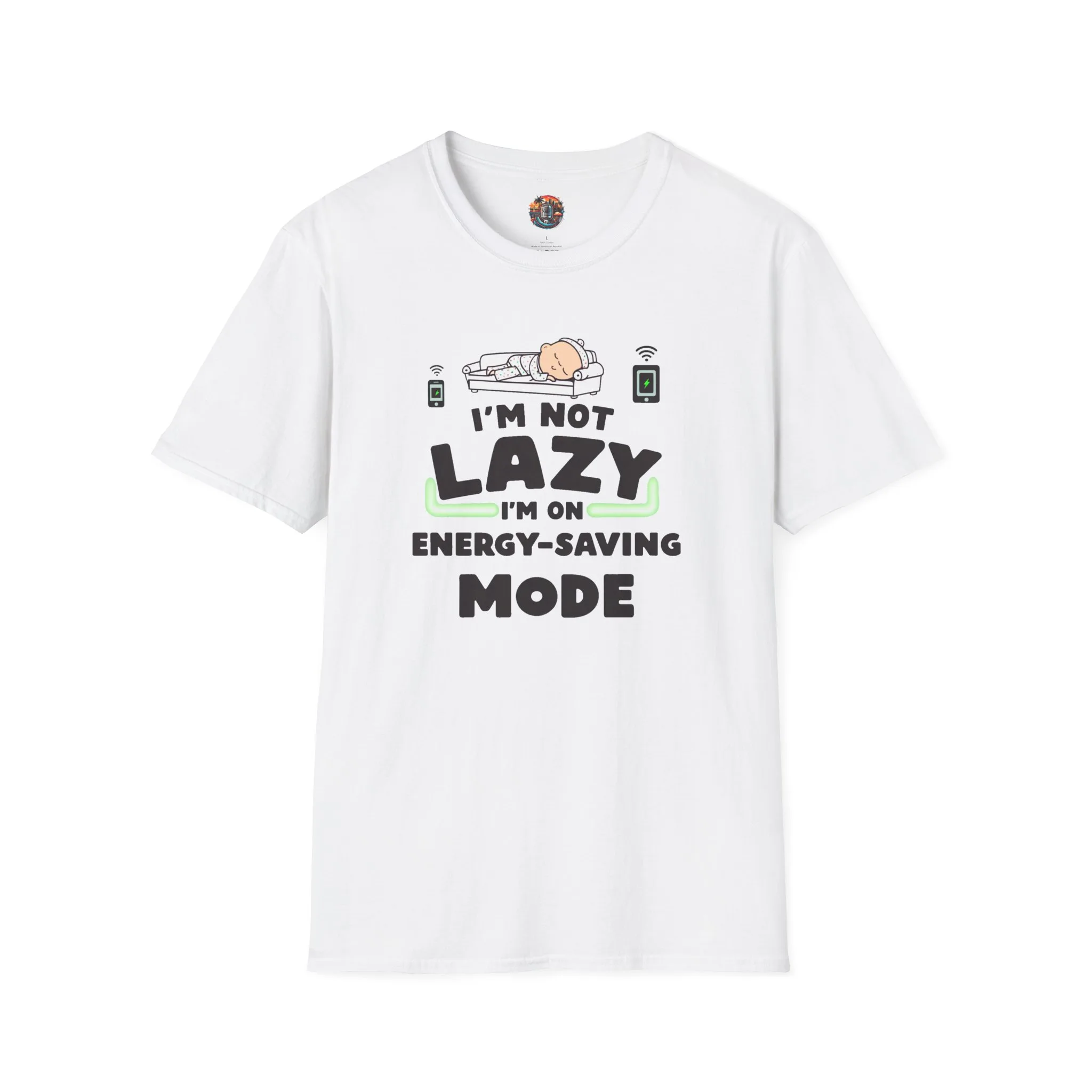"I'm Not Lazy I'm on Energy-Saving Mode" Unisex Softstyle T-Shirt - Image 7