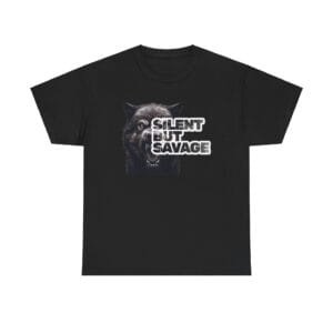 "Silent But Savage" Fierce Wolf Unisex Heavy Cotton Tee