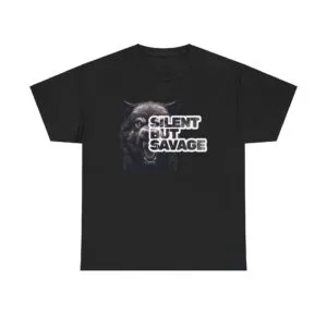 "Silent But Savage" Fierce Wolf Unisex Heavy Cotton Tee