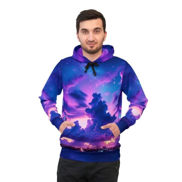 Purple Clouds Dreamscape Athletic Hoodie - Image 3