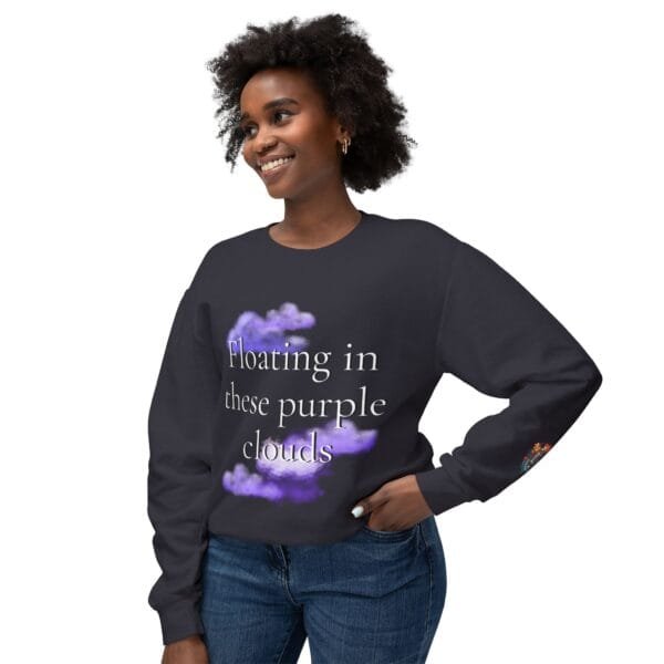 "Floating Above" Lyric Unisex Lightweight Crewneck Sweatshirt - Image 3