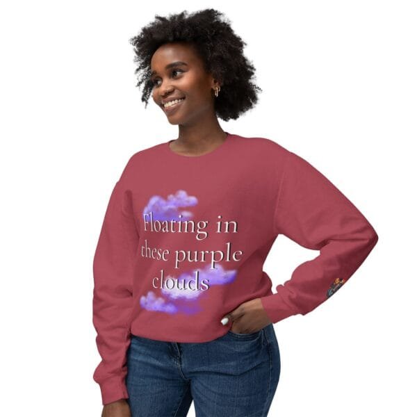 "Floating Above" Lyric Unisex Lightweight Crewneck Sweatshirt - Image 11