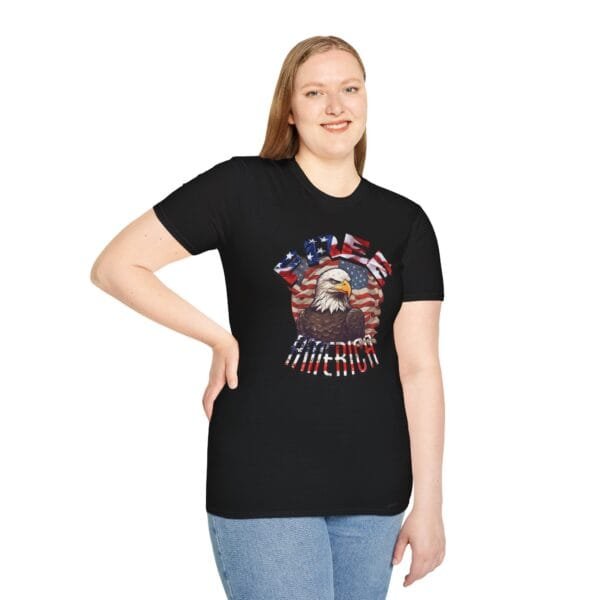 "Free America" Eagle Unisex Soft-Style T-Shirt - Image 5