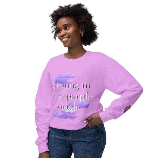 "Floating Above" Lyric Unisex Lightweight Crewneck Sweatshirt - Image 23