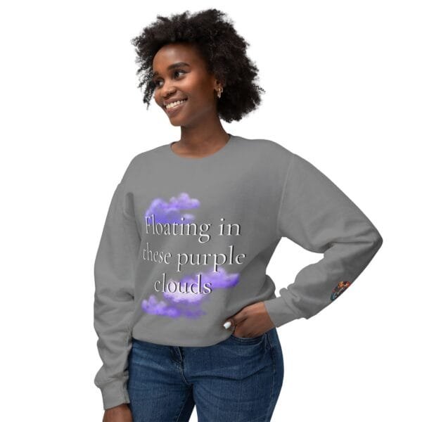 "Floating Above" Lyric Unisex Lightweight Crewneck Sweatshirt - Image 15