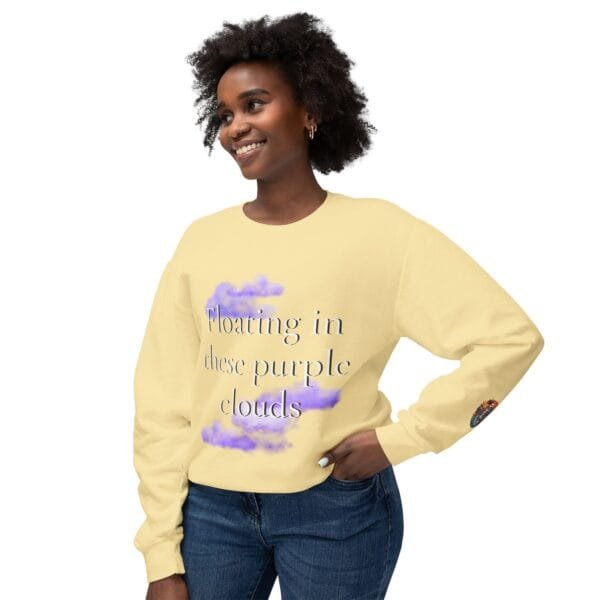 "Floating Above" Lyric Unisex Lightweight Crewneck Sweatshirt - Image 7