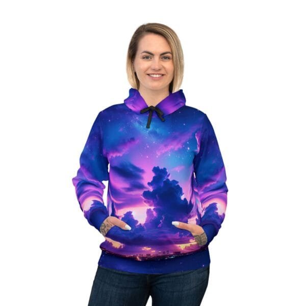 Purple Clouds Dreamscape Athletic Hoodie - Image 5