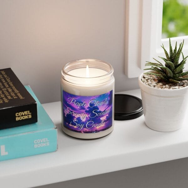 Purple Clouds Serenity Scented Soy Candle, 9oz - Image 8