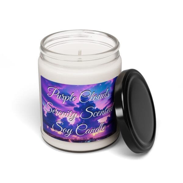 Purple Clouds Serenity Scented Soy Candle, 9oz - Image 6