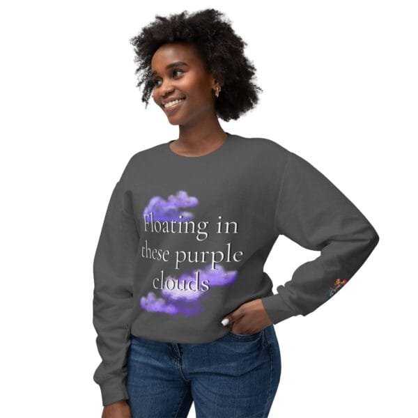 "Floating Above" Lyric Unisex Lightweight Crewneck Sweatshirt - Image 19