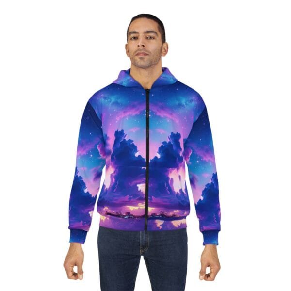 Purple Clouds Dreamscape Unisex Zip Hoodie - Image 4