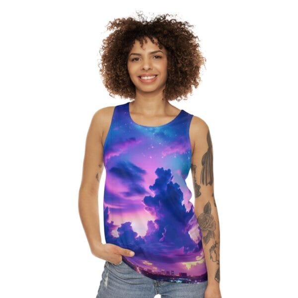 Purple Clouds Dreamscape Unisex Tank Top - Image 5