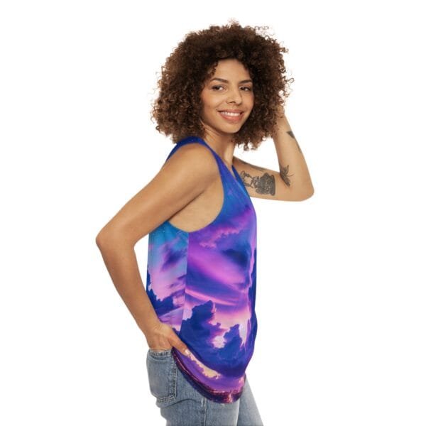 Purple Clouds Dreamscape Unisex Tank Top - Image 7