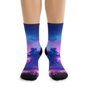 Purple Clouds Dreamscape Recycled Poly Socks