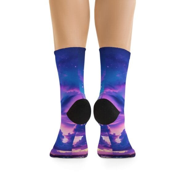 Purple Clouds Dreamscape Recycled Poly Socks - Image 2