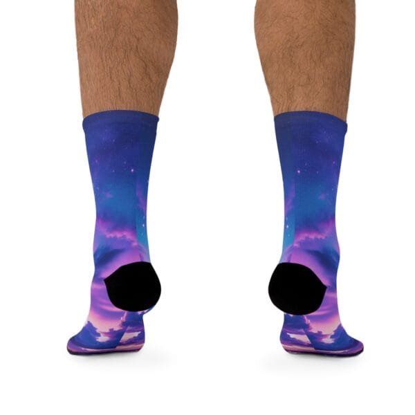 Purple Clouds Dreamscape Recycled Poly Socks - Image 4